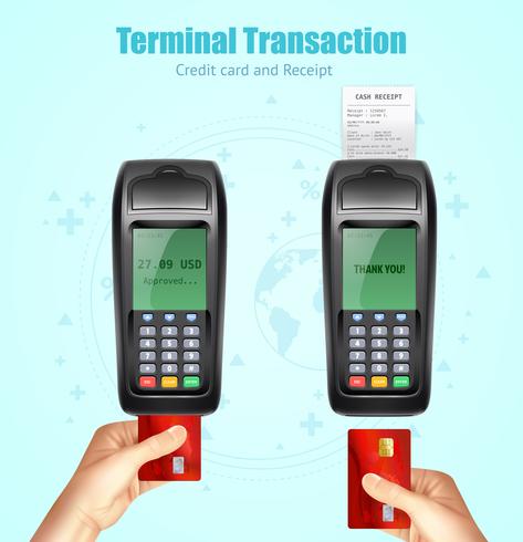 Credit Bank Card Payment Receit Set vector