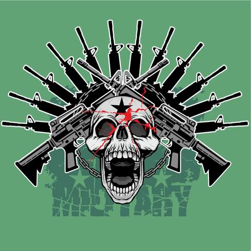 aggressive emblem with skull vector