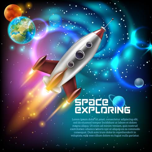 Ilustración de la exploración espacial vector