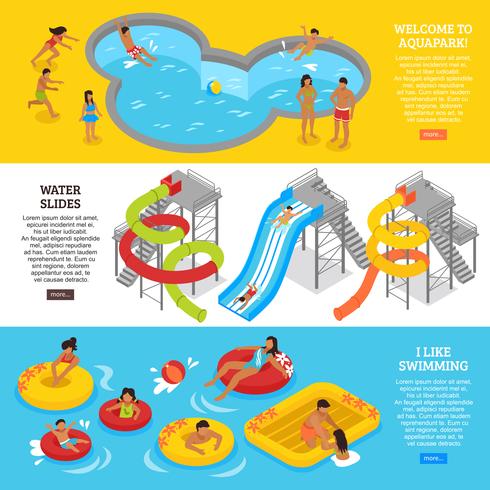 Water Park Banners Set vector
