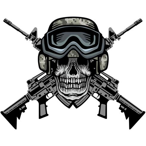 aggressive emblem with skull vector