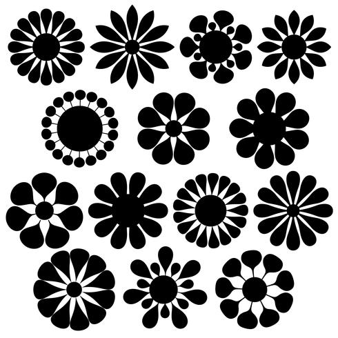 simple vector flower shapes