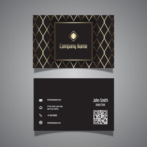 Elegante diseño de tarjetas de visita con estampado dorado. vector