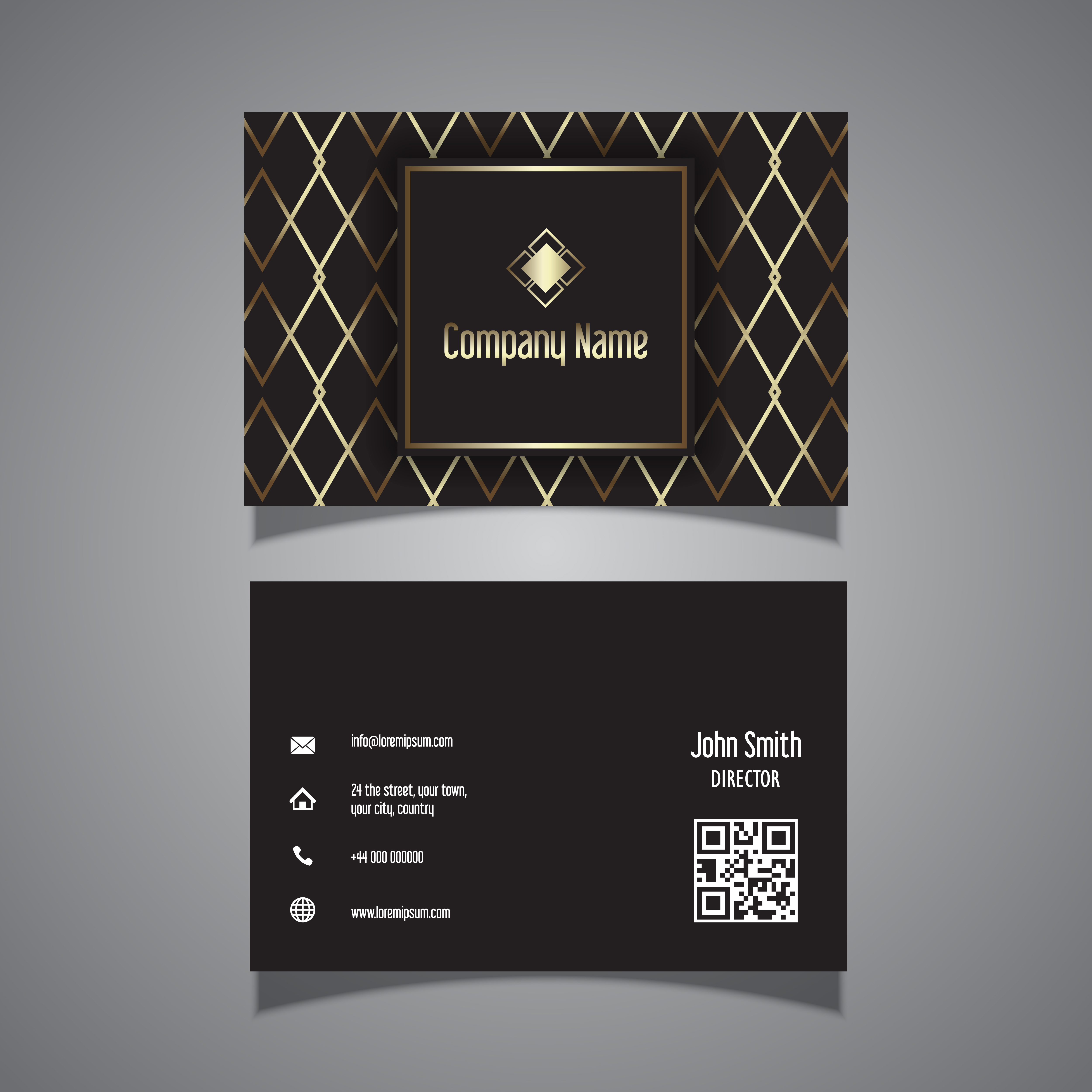 Elegant business card design with gold pattern 476119 Vector Art at