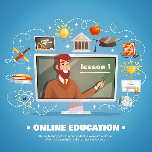 Online Education Design Concept vector