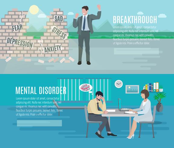 Mental health banners vector