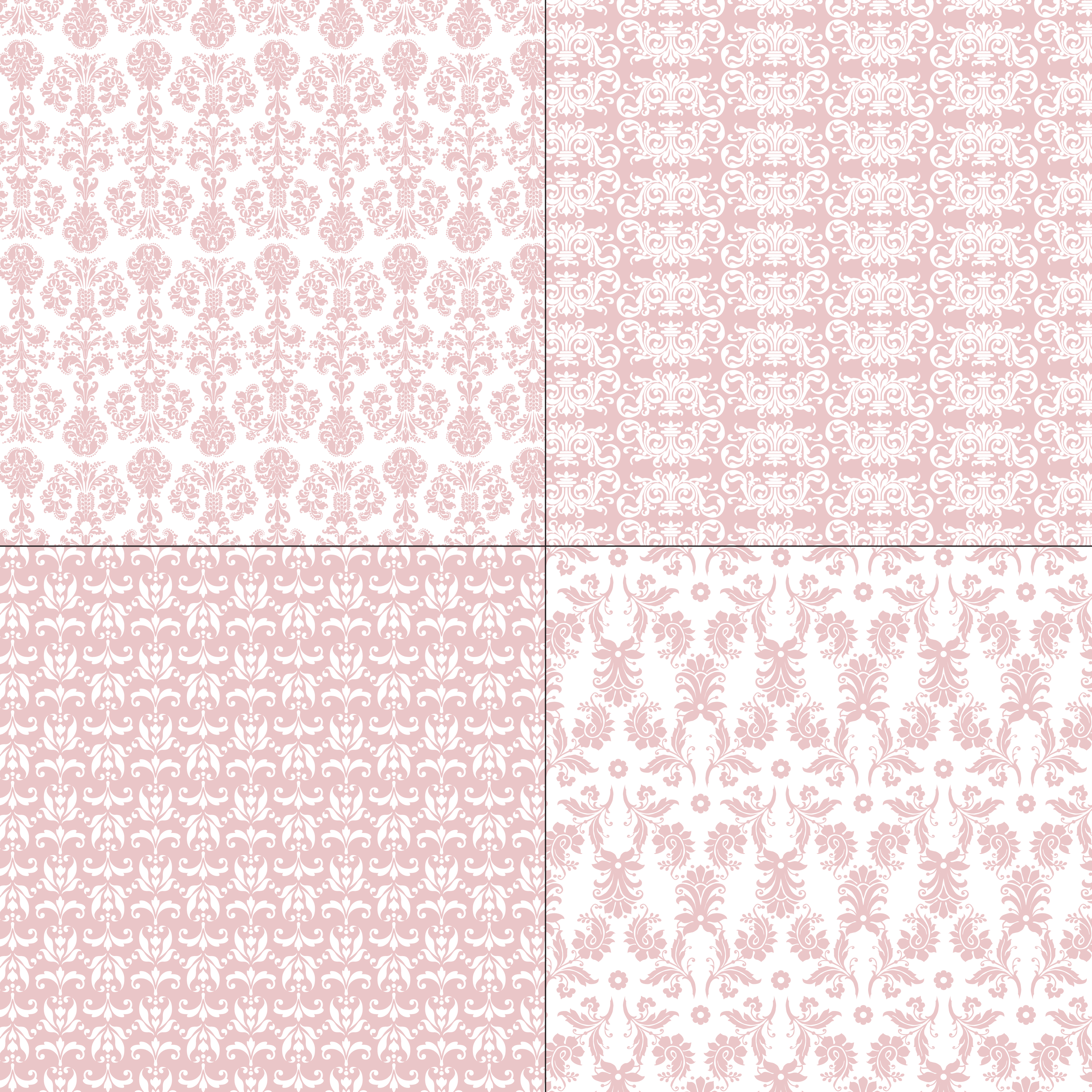 pastel pink and white damask patterns 476145 Vector Art at Vecteezy