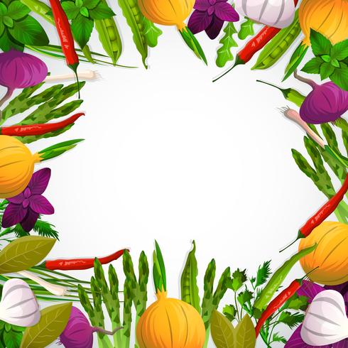 Vegetables And Spices Background vector