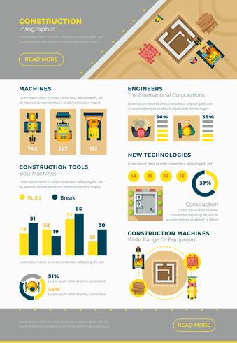 Conjunto de infografía de construcción vector