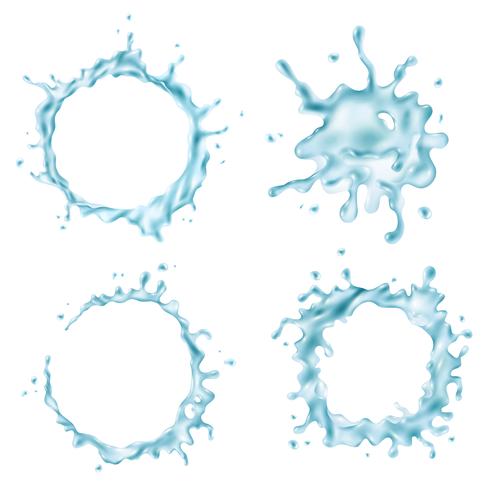 Water Blue Splashes On White Background vector