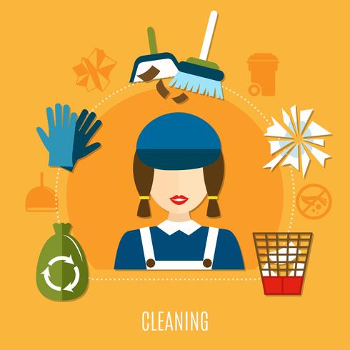 Cleaning Company Circle Composition vector