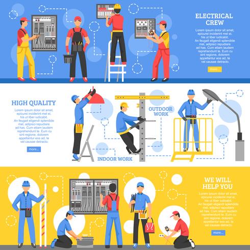 Electrical Works Horizontal Banners  vector