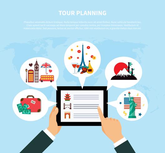 Tour Planning Design Concept vector