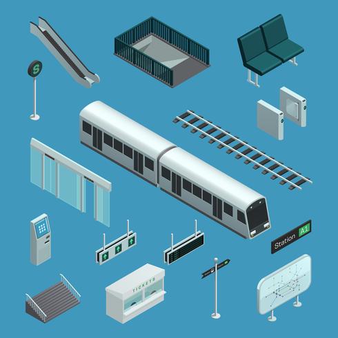 Subway Isometric Elements vector