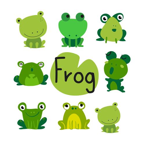 frogs vector collection design