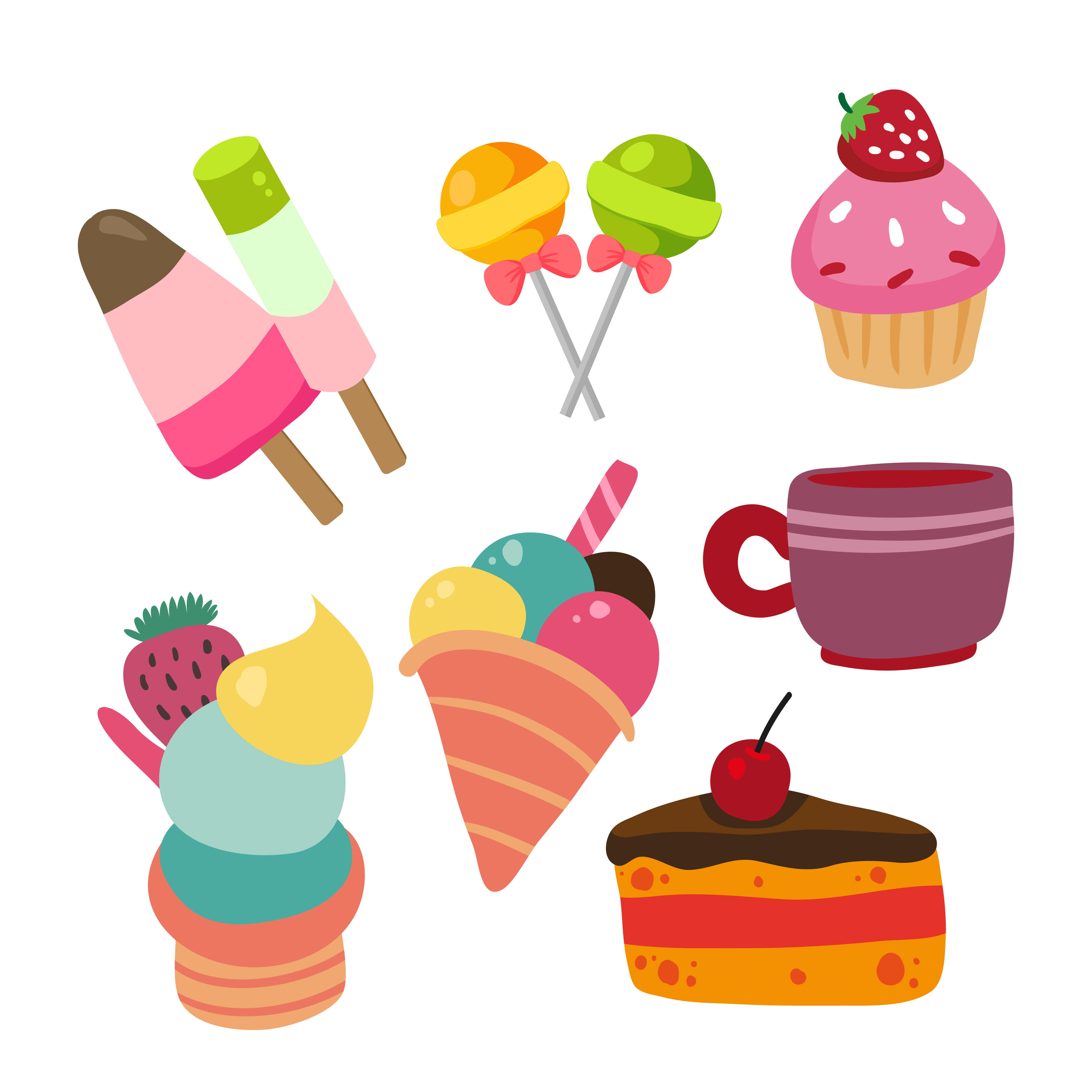 Download dessert vector collection design 476262 Vector Art at Vecteezy