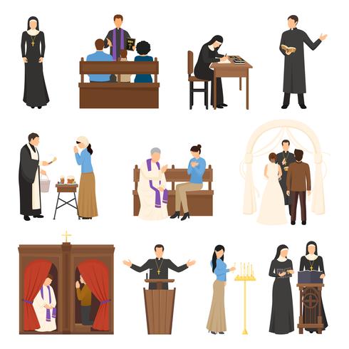 Conjunto de personajes de religión vector