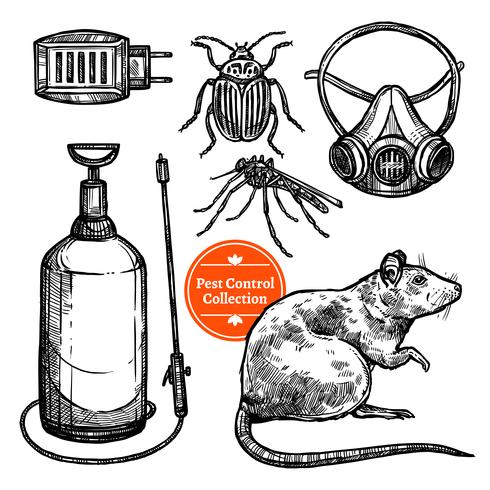 Hand Drawn Sketch Pest Control vector