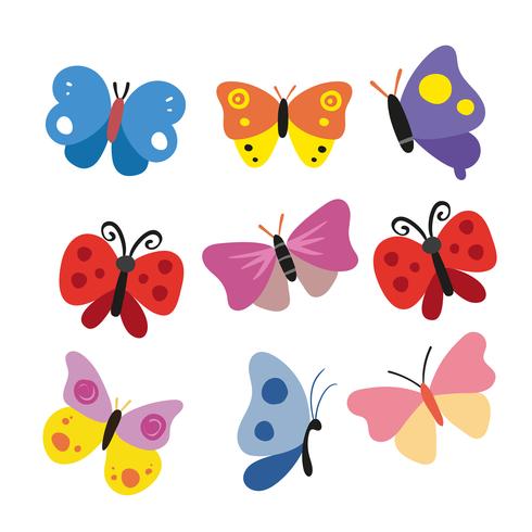 Diseño del vector del carácter de la mariposa