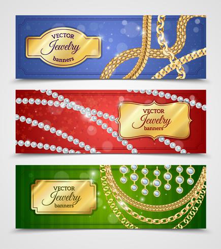 Conjunto de Banners de joyería vector