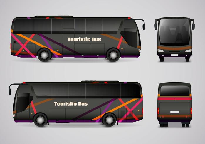 Touristic Bus From All Sides vector