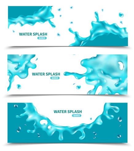 Resumen agua azul salpicaduras Banners vector