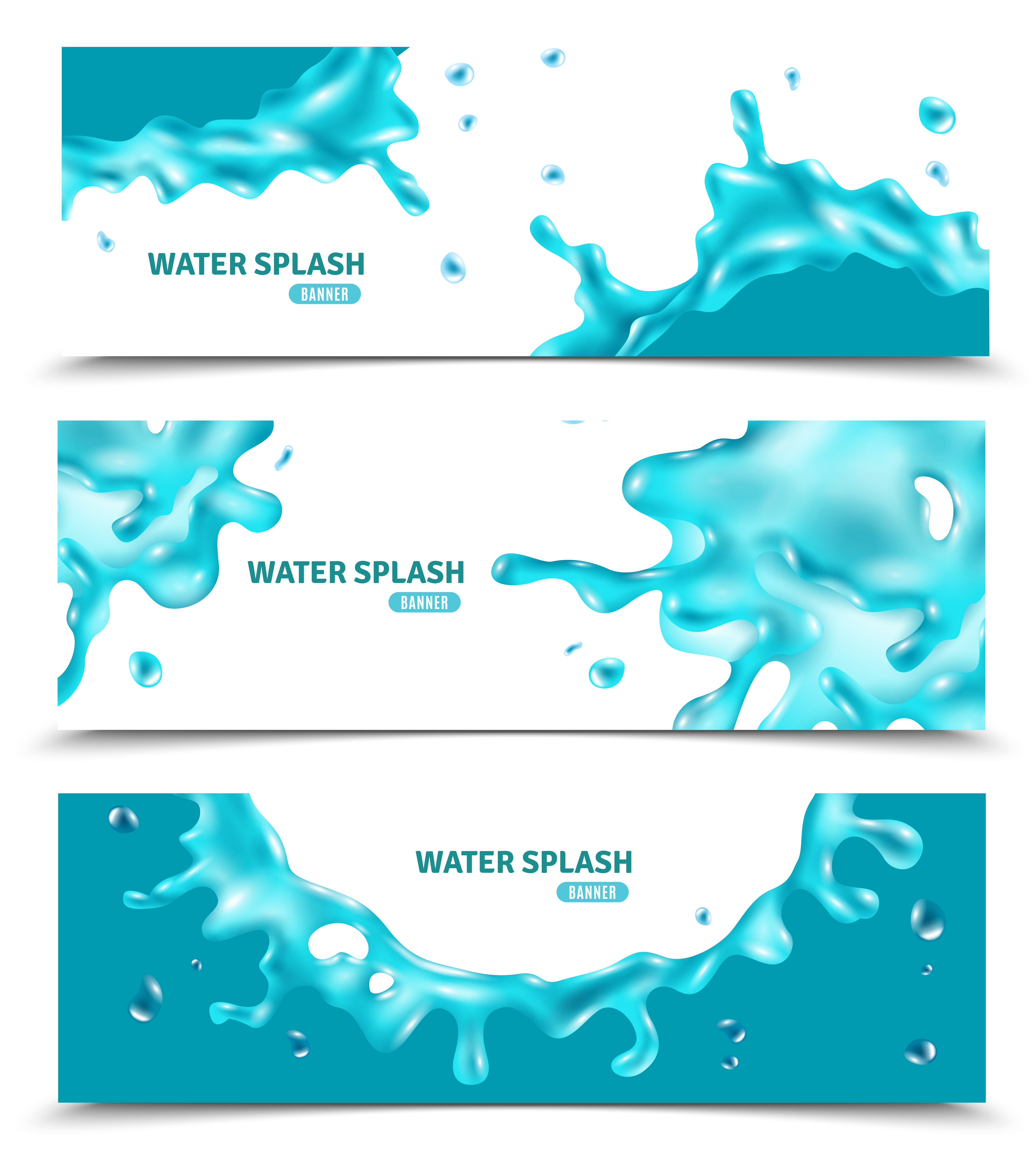 Abstract Water Blue Splashes Banners Download Free Vectors