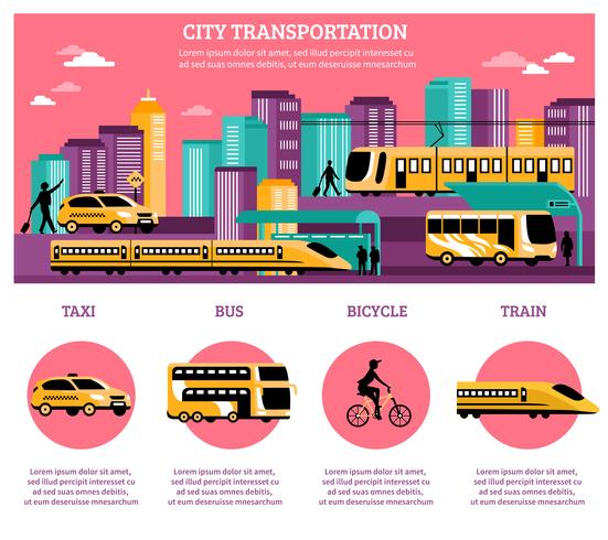 City Transportation Infographics Layout vector