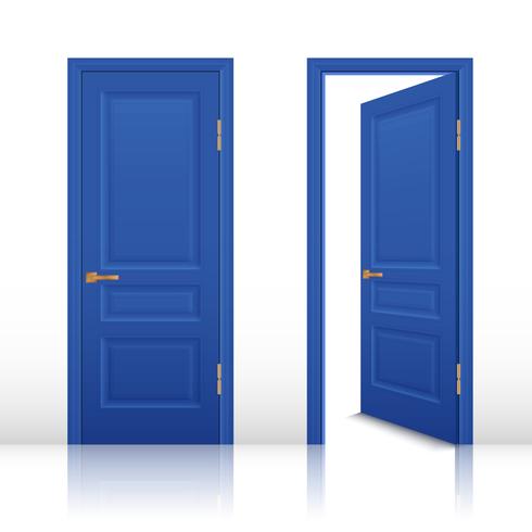 House Open And Closed Door Set vector