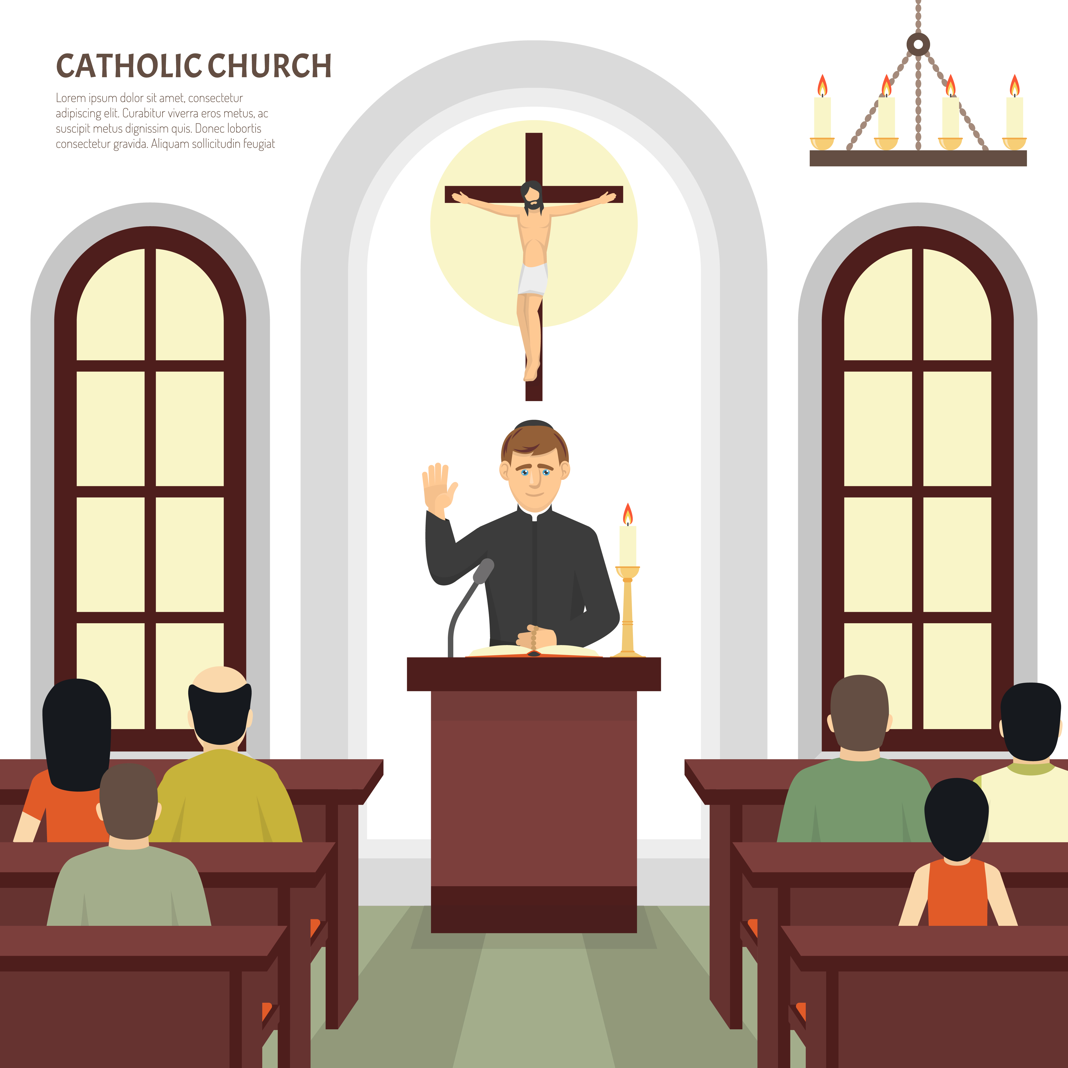 Catholic Church Priest 476372 Vector Art at Vecteezy 