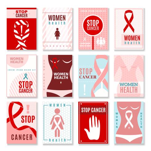 Banners de cáncer de mama vector