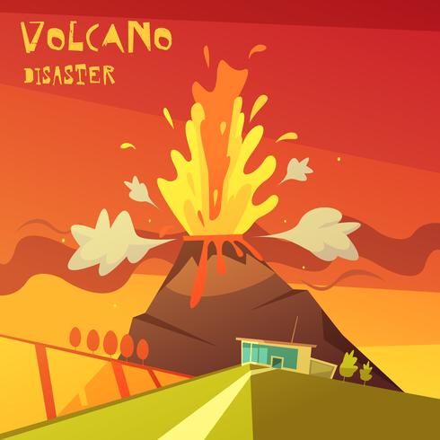 Volcano Disaster Illustration vector