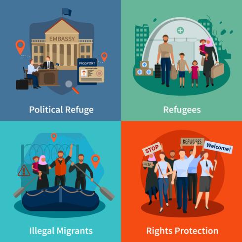 Stateless Refugees 2x2 Design Concept vector