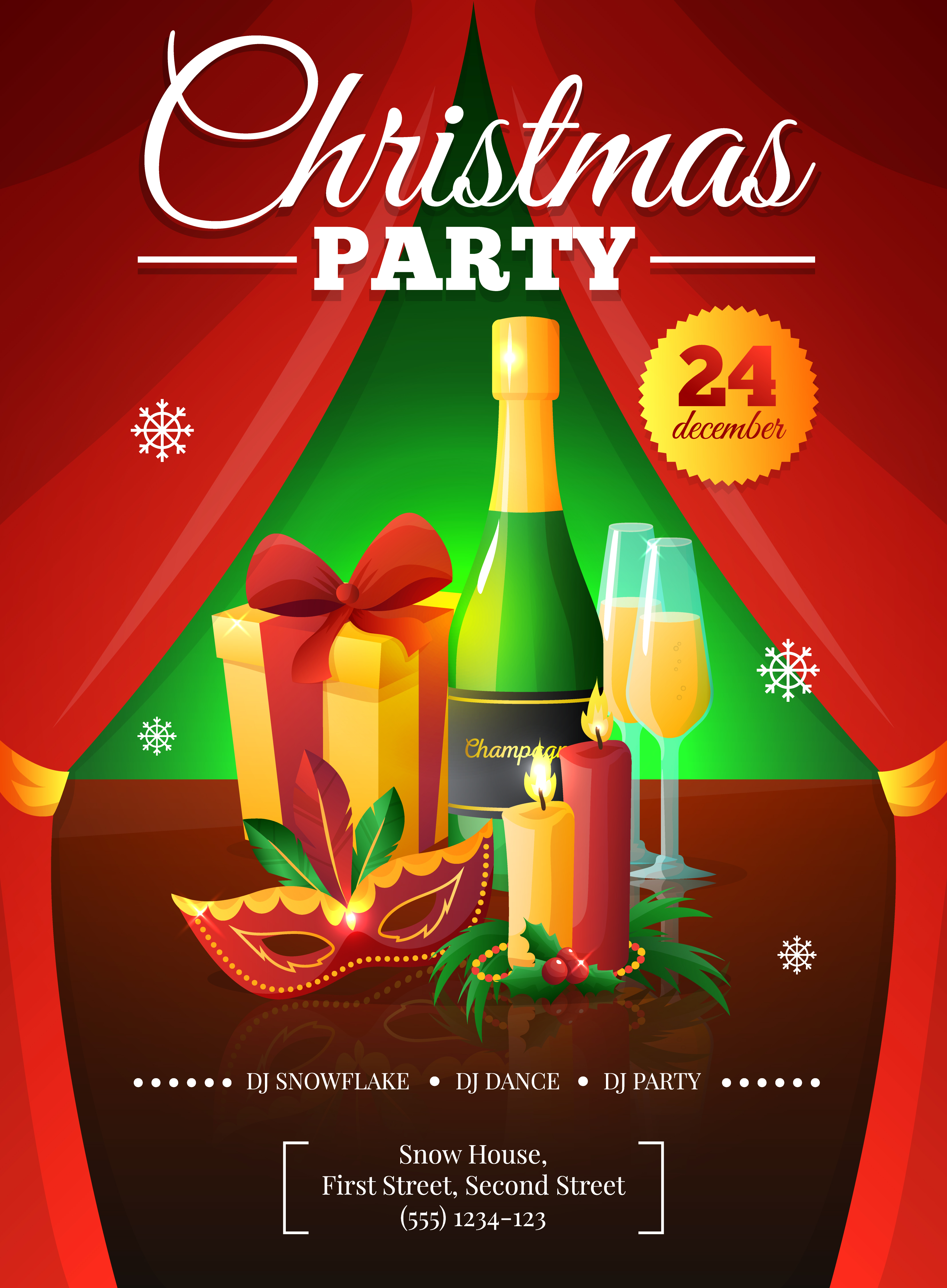 Christmas Party Poster 476490 Vector Art at Vecteezy