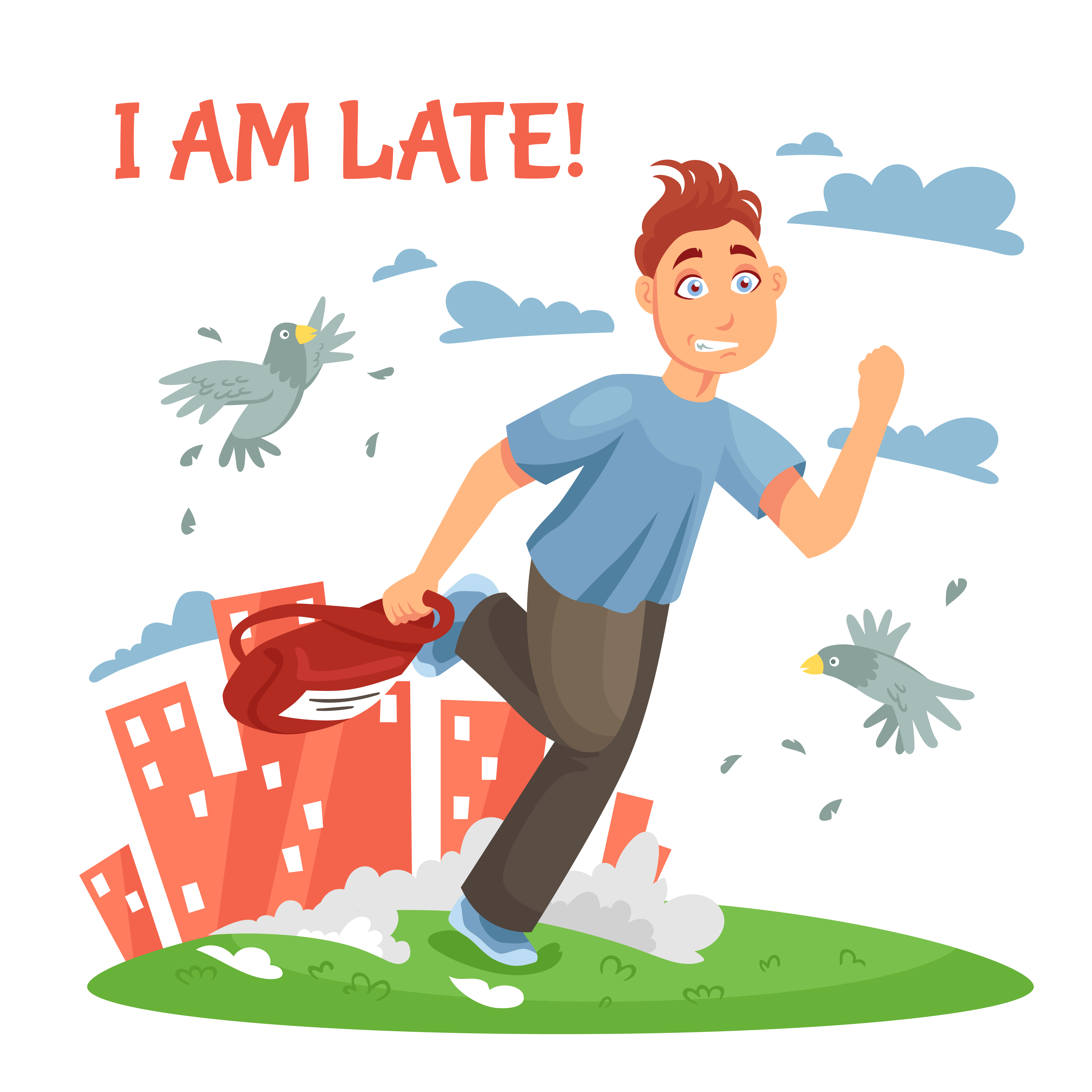 Late Teenager Running To School 476513 Vector Art at Vecteezy