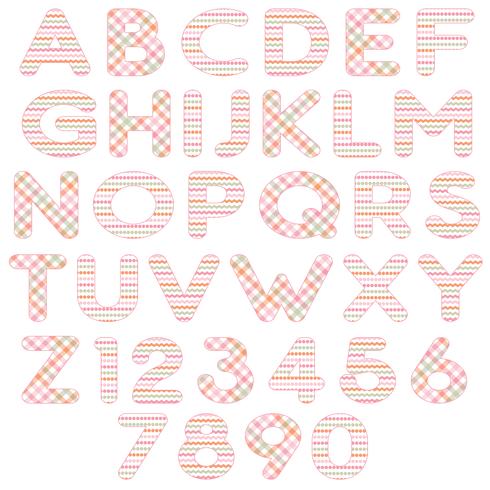 pink orange alphabet vector