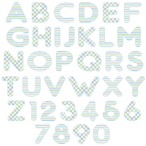 blue green alphabet vector