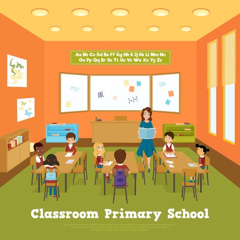 Primary School Classroom Template vector