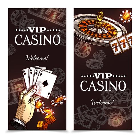 Banners verticales de Sketch Casino vector