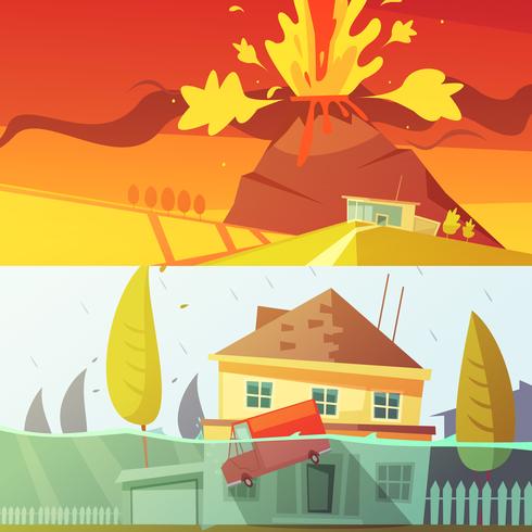 Natural Disaster Banners vector