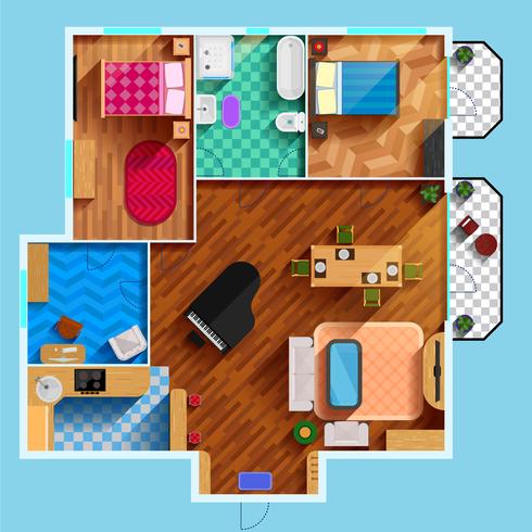 Architectural Floor Plan vector