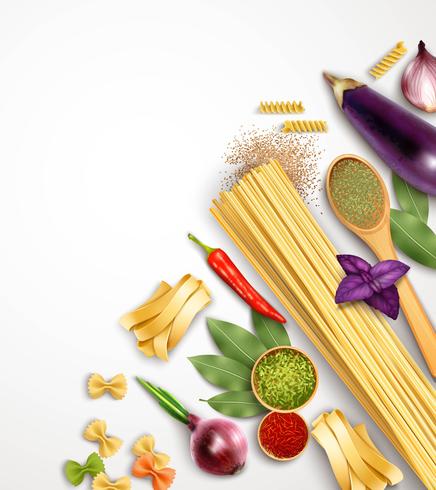 Plantilla de pasta realista vector