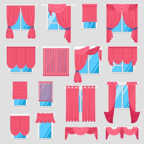 Red Curtains Set vector