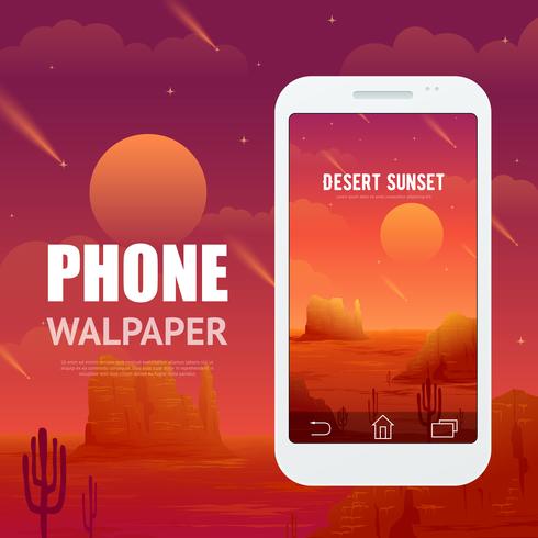 Concepto del desierto para el teléfono Walpaper vector