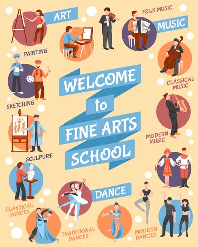 Fine Arts School Poster vector