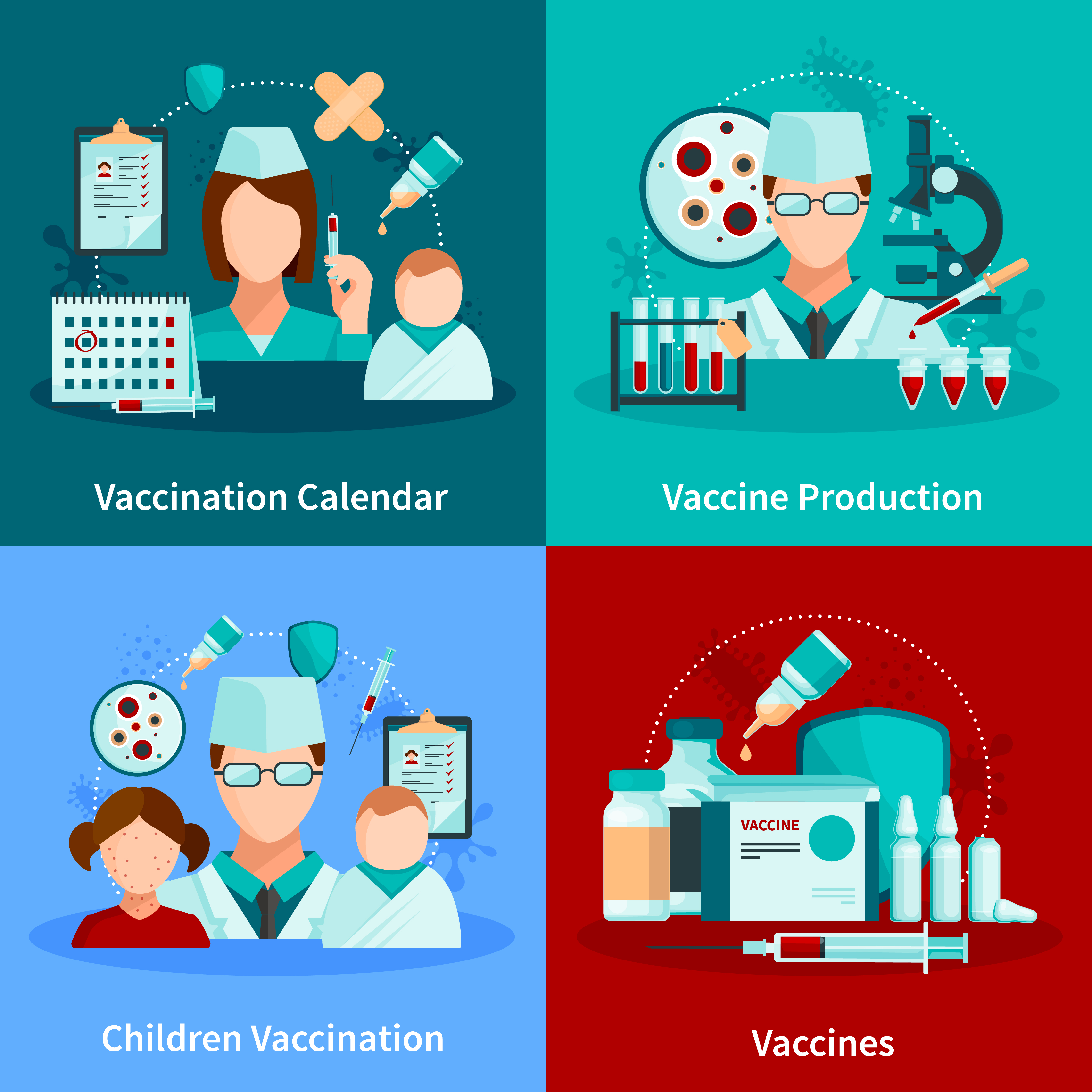 Vaccination Flat 2x2 Design Concept - Download Free ...