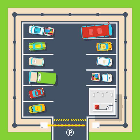 Parking Top View Poster vector