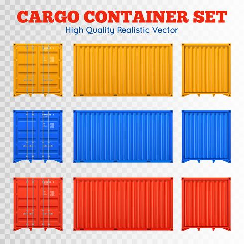 Cargo Container Transparent Set vector