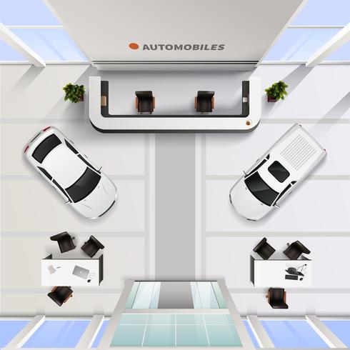 Top View Office Interior Of Automobile Salon vector