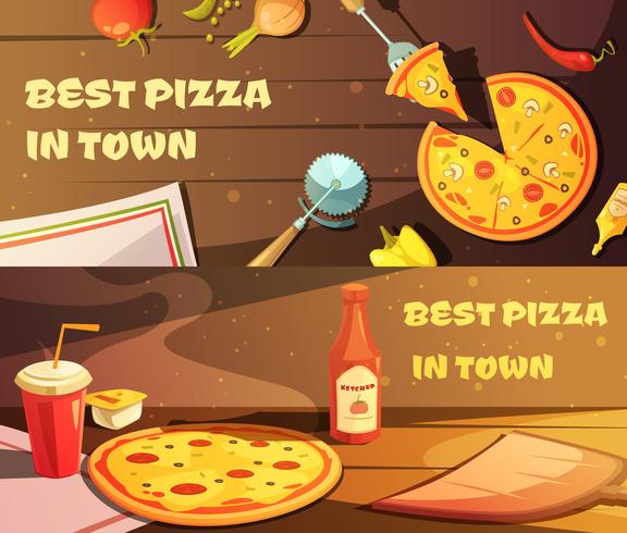Best Pizza Horizontal Banners vector
